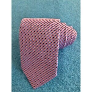 Eton Tie Mens Metallic Pink Blue Geometric Pattern Silk Classic Fit Luxury Italy